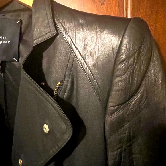 Robert Rodriguez Mixed Media Leather Jacket - Picture 3 of 7